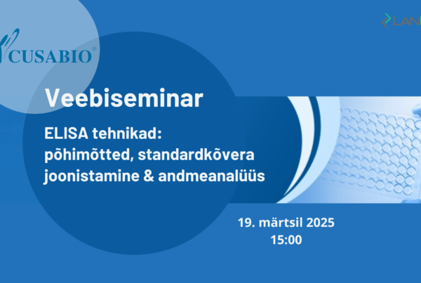 Cusabio veebiseminar. Elisa tehnikat: põhimõtted, standardkõvera joonistamine ja andmeanalüüs. Toimub 19. märtsil 2025 kell 15:00